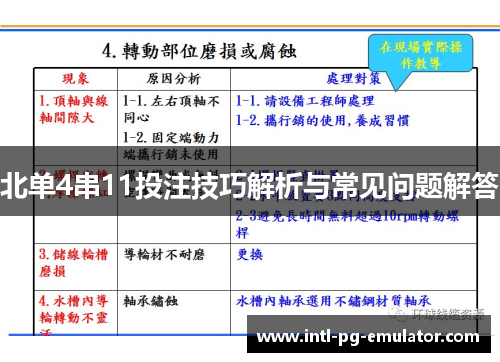 北单4串11投注技巧解析与常见问题解答 北单4串11投注技巧解析与常见问题解答