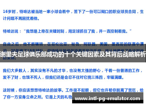 谢里夫足球俱乐部成功的十个关键因素及其背后战略解析 谢里夫足球俱乐部成功的十个关键因素及其背后战略解析